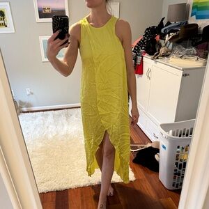 StarkX Silky Yellow Asymmetrical Dress